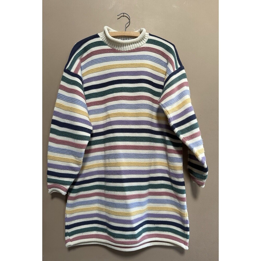 Vintage Peggy's Made In USA Roll Neck Knitted‎ Sweater Tunic One Size Fits All